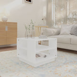 Coffee Table White 55x55x43 cm Engineered Wood - Side View