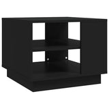 Coffee Table Black 55x55x43 cm Engineered Wood - Front View