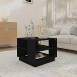 Coffee Table Black 55x55x43 cm Engineered Wood - Side View