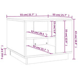 Coffee Table Black 55x55x43 cm Engineered Wood - Close-Up Angle