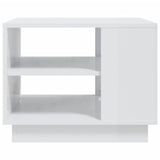 Coffee Table High Gloss White 55x55x43 cm Engineered Wood - 45-Degree Angle