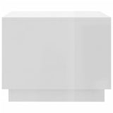 Coffee Table High Gloss White 55x55x43 cm Engineered Wood - Rear View