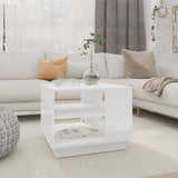 Coffee Table High Gloss White 55x55x43 cm Engineered Wood