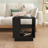 Coffee Table Black 40x40x43 cm Engineered Wood - Side View