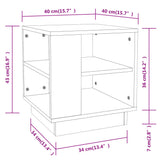 Coffee Table Black 40x40x43 cm Engineered Wood - Close-Up Angle