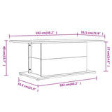 Coffee Table White 102x55.5x40 cm Engineered Wood
