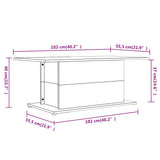 Coffee Table Black 102x55.5x40 cm Engineered Wood