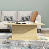Coffee Table Sonoma Oak 102x55.5x40 cm Engineered Wood - Top-Down View