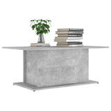 Coffee Table Concrete Grey 102x55.5x40 cm Engineered Wood - Side View