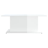 Coffee Table High Gloss White 102x55.5x40 cm Engineered Wood