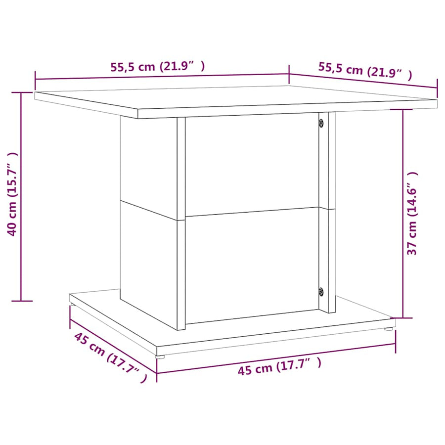 Coffee Table Black 55.5x55.5x40 cm Engineered Wood