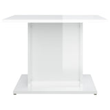 Coffee Table High Gloss White 55.5x55.5x40 cm Engineered Wood - Rear View