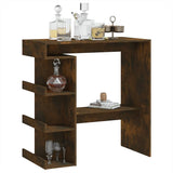 Bar Table with Storage Rack Smoked Oak 100x50x101.5cm Engineered Wood - Top-Down View