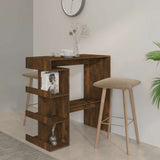Bar Table with Storage Rack Smoked Oak 100x50x101.5cm Engineered Wood