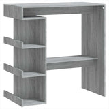 Bar Table with Storage Rack Grey Sonoma 100x50x101.5 cm - Front View