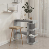 Bar Table with Storage Rack Grey Sonoma 100x50x101.5 cm - Side View