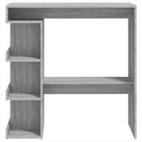 Bar Table with Storage Rack Grey Sonoma 100x50x101.5 cm - 45-Degree Angle