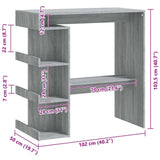 Bar Table with Storage Rack Grey Sonoma 100x50x101.5 cm - Close-Up Angle