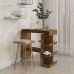 Bar Table with Storage Rack Brown Oak 100x50x101.5cm Engineered Wood
