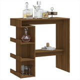 Bar Table with Storage Rack Brown Oak 100x50x101.5cm Engineered Wood - Top-Down View