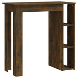 Bar Table with Shelf Smoked Oak 102x50x103.5 cm Engineered Wood - Front View