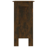 Bar Table with Shelf Smoked Oak 102x50x103.5 cm Engineered Wood - Top-Down View