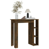 Bar Table with Shelf Smoked Oak 102x50x103.5 cm Engineered Wood - 45-Degree Angle