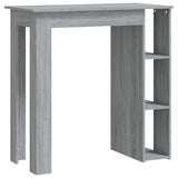 Bar Table with Shelf Grey Sonoma 102x50x103.5 cm Engineered Wood - Front View