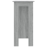 Bar Table with Shelf Grey Sonoma 102x50x103.5 cm Engineered Wood - Top-Down View