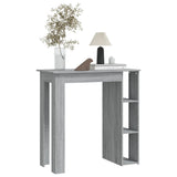 Bar Table with Shelf Grey Sonoma 102x50x103.5 cm Engineered Wood - 45-Degree Angle