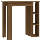 Bar Table with Shelf Brown Oak 102x50x103.5 cm Engineered Wood - Front View