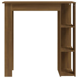 Bar Table with Shelf Brown Oak 102x50x103.5 cm Engineered Wood - Side View