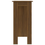 Bar Table with Shelf Brown Oak 102x50x103.5 cm Engineered Wood - Top-Down View