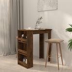 Bar Table with Storage Rack Smoked Oak 102x50x103.5cm