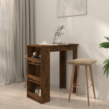 Bar Table with Storage Rack Smoked Oak 102x50x103.5cm Engineered Wood - Side View