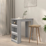 Bar Table with Storage Rack Grey Sonoma 102x50x103.5cm