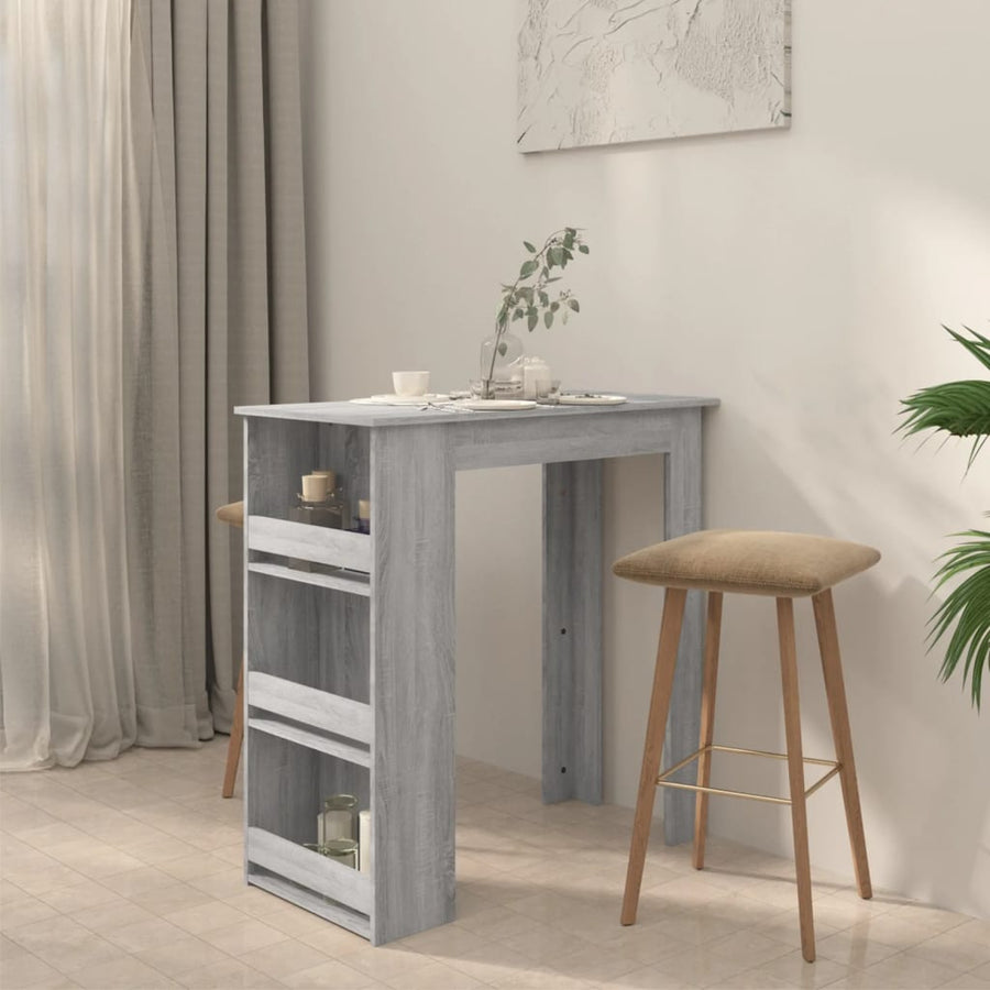 Bar Table with Storage Rack Grey Sonoma 102x50x103.5cm