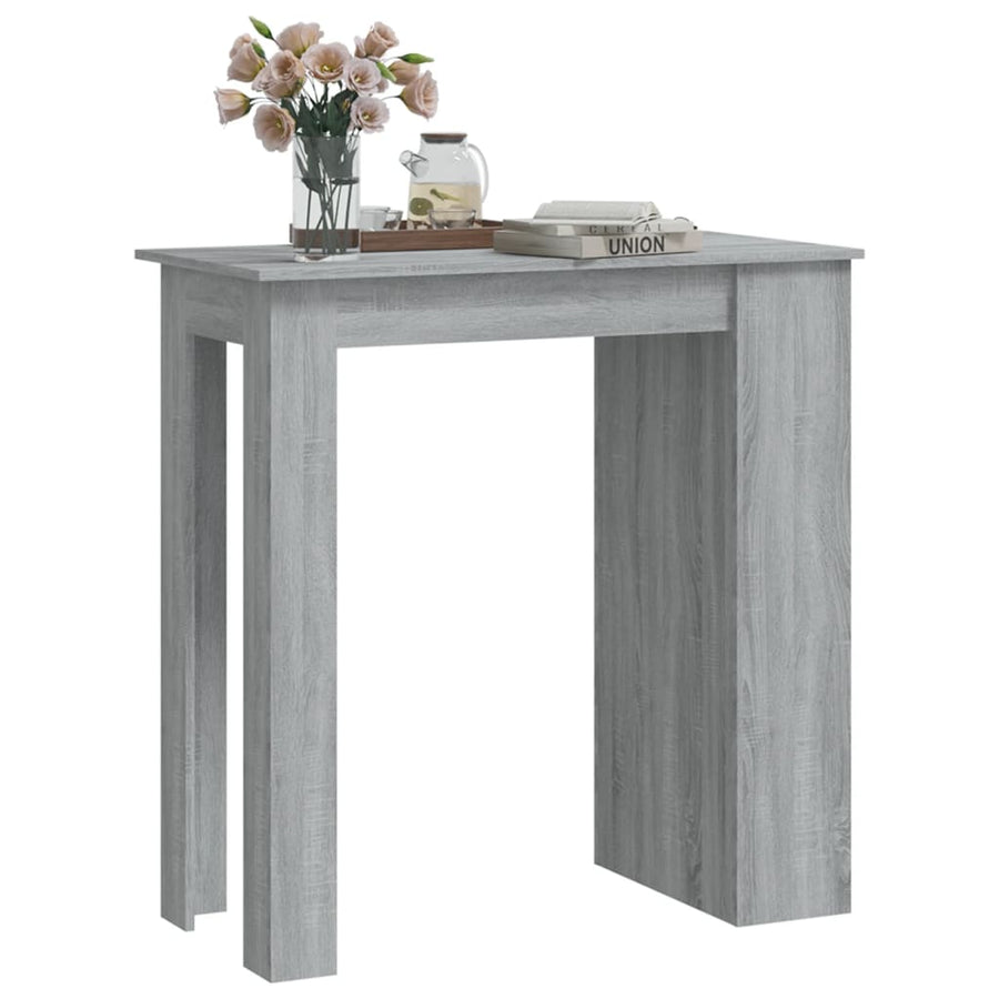 Bar Table with Storage Rack Grey Sonoma 102x50x103.5cm