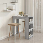 Bar Table with Storage Rack Grey Sonoma 102x50x103.5cm