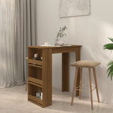 Bar Table with Storage Rack Brown Oak 102x50x103.5 cm Engineered Wood - Side View