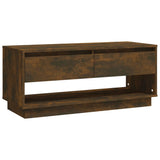 TV Cabinet Smoked Oak 102x41x44 cm Engineered Wood - Front View