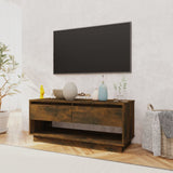 TV Cabinet Smoked Oak 102x41x44 cm Engineered Wood - Side View