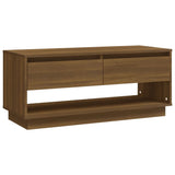 TV Cabinet Brown Oak 102x41x44 cm Engineered Wood - Front View