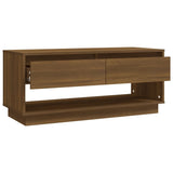 TV Cabinet Brown Oak 102x41x44 cm Engineered Wood - Low Angle