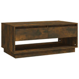 Coffee Table Smoked Oak 102.5x55x44 cm Engineered Wood - Front View