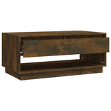Coffee Table Smoked Oak 102.5x55x44 cm Engineered Wood - Side View