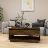 Coffee Table Smoked Oak 102.5x55x44 cm Engineered Wood - Low Angle