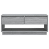 Coffee Table Grey Sonoma 102.5x55x44 cm Engineered Wood - Top-Down View