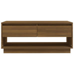 Coffee Table Brown Oak 102.5x55x44 cm Engineered Wood