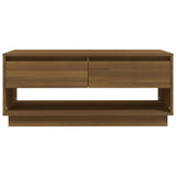 Coffee Table Brown Oak 102.5x55x44 cm Engineered Wood - Top-Down View